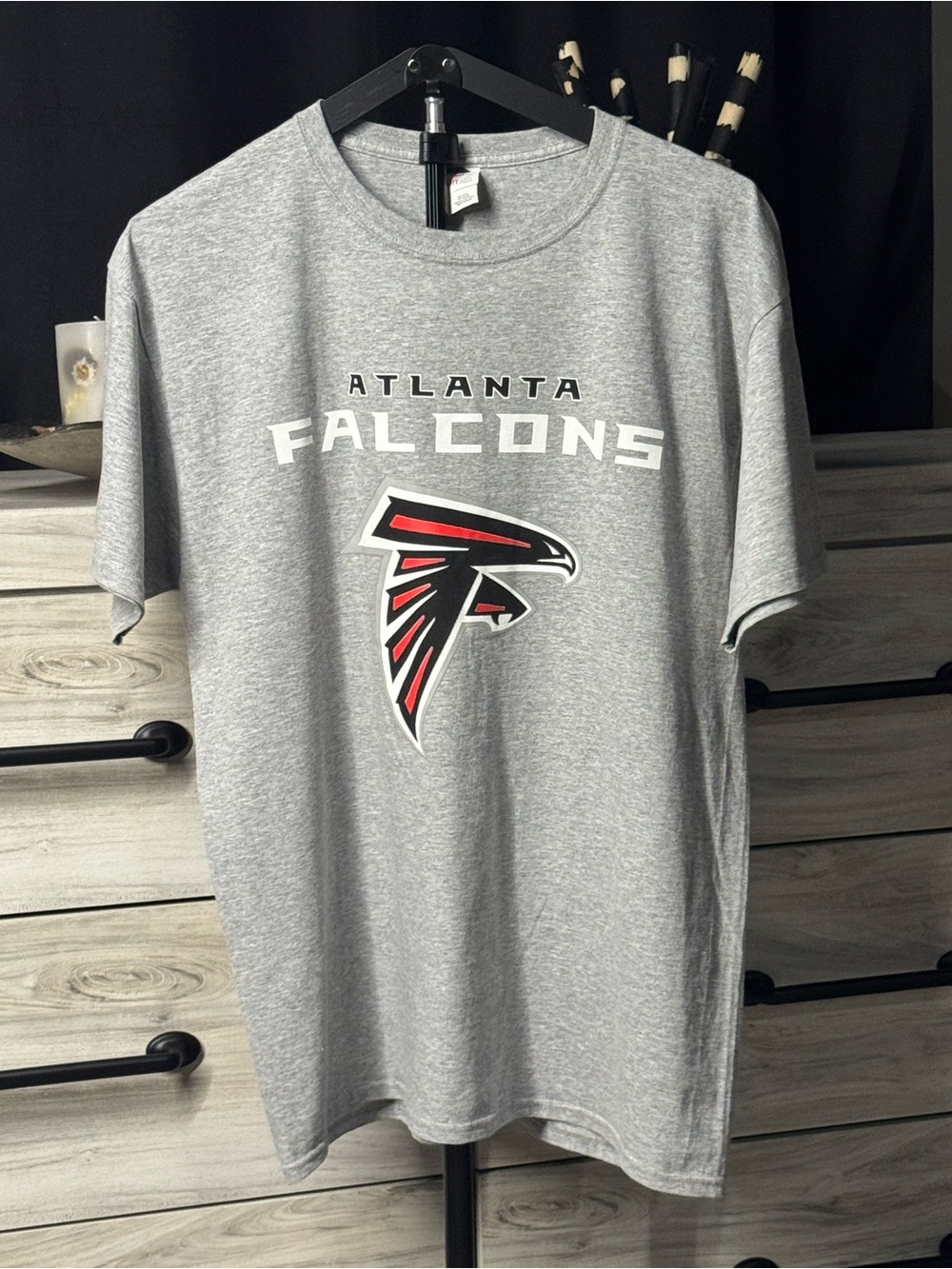 Atlanta Falcons Men's Grey Graphic Team T-Shirt Sz L